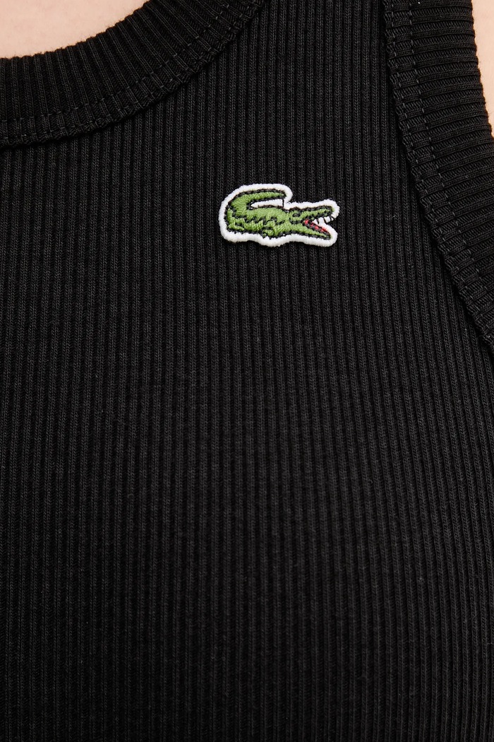 Lacoste τοπ βαμβακερό γυναικείο TF5388 μαύρο