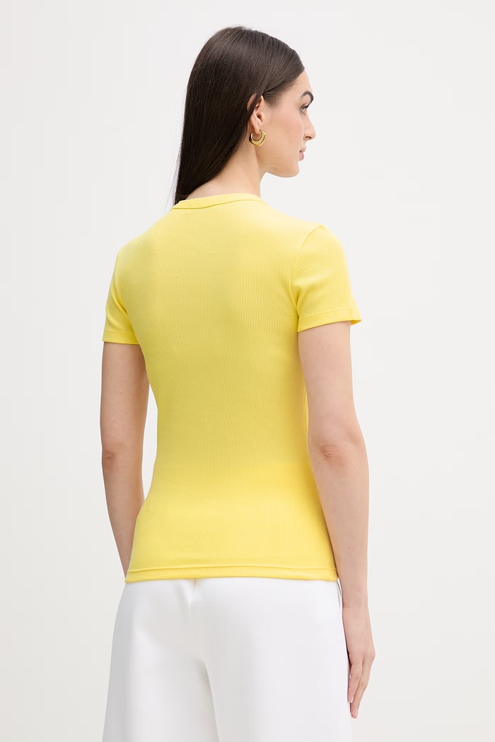 Ρούχα Lacoste t-shirt γυναικείο βαμβακερό TF5538 κίτρινο