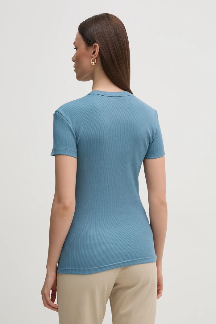 Ρούχα Lacoste t-shirt γυναικείο βαμβακερό TF5538 μπλε