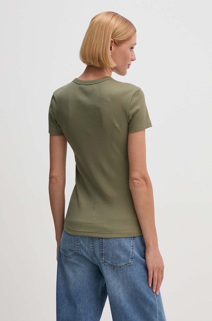 Odzież Lacoste T-shirt damski bawełniany TF5538 zielony