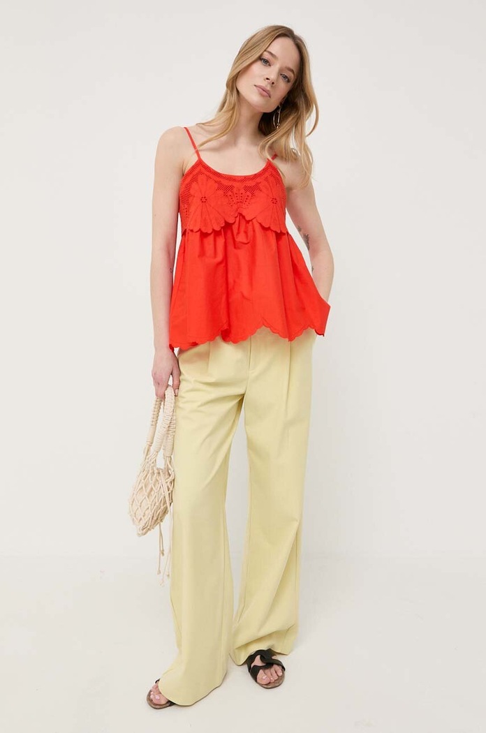 Bavlněná halenka Twinset 231TT2304 oranžová SS23
