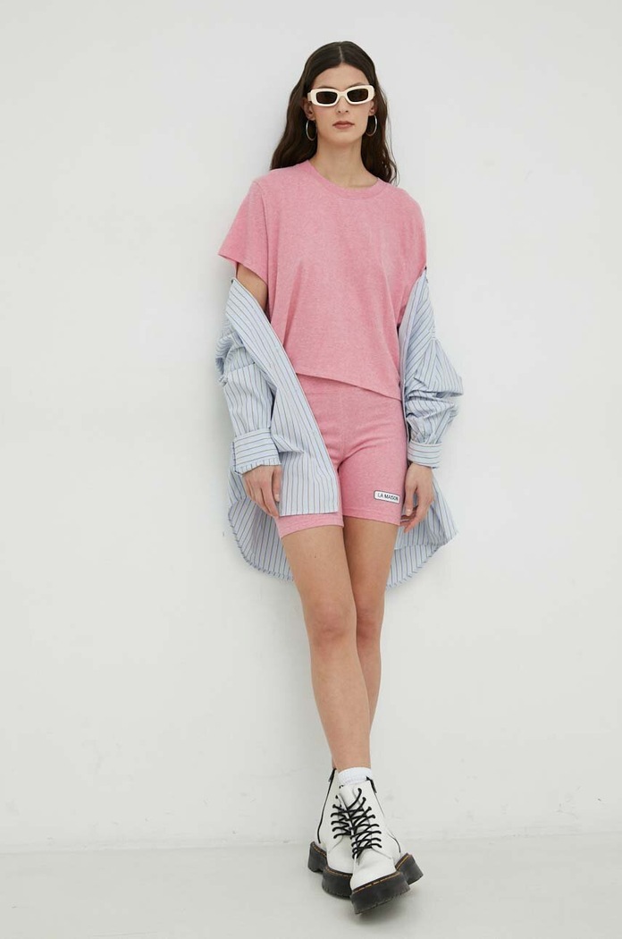 Tričko American Vintage T-SHIRT YPA02GE23 růžová SS23