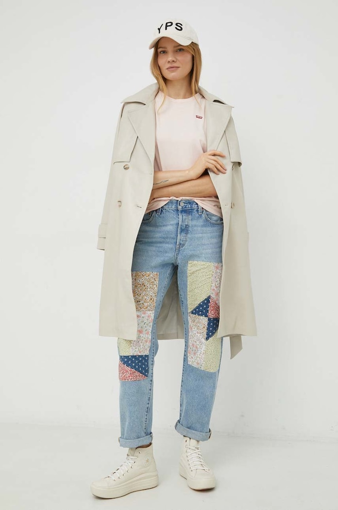 Βαμβακερό μπλουζάκι Levi's 39185.0209 ροζ AW23