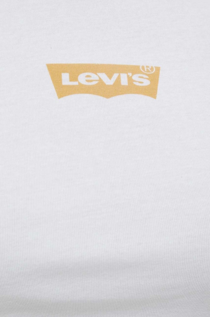 Βαμβακερό μπλουζάκι Levi's A3523.0014 λευκό