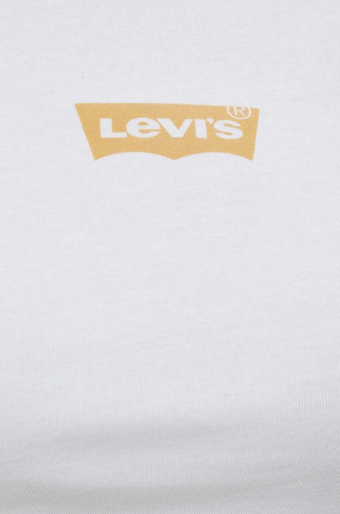 Βαμβακερό μπλουζάκι Levi's A3523.0014 λευκό