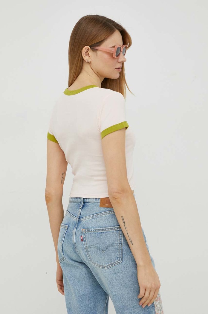 Ρούχα Βαμβακερό μπλουζάκι Levi's A3523.0032 ροζ