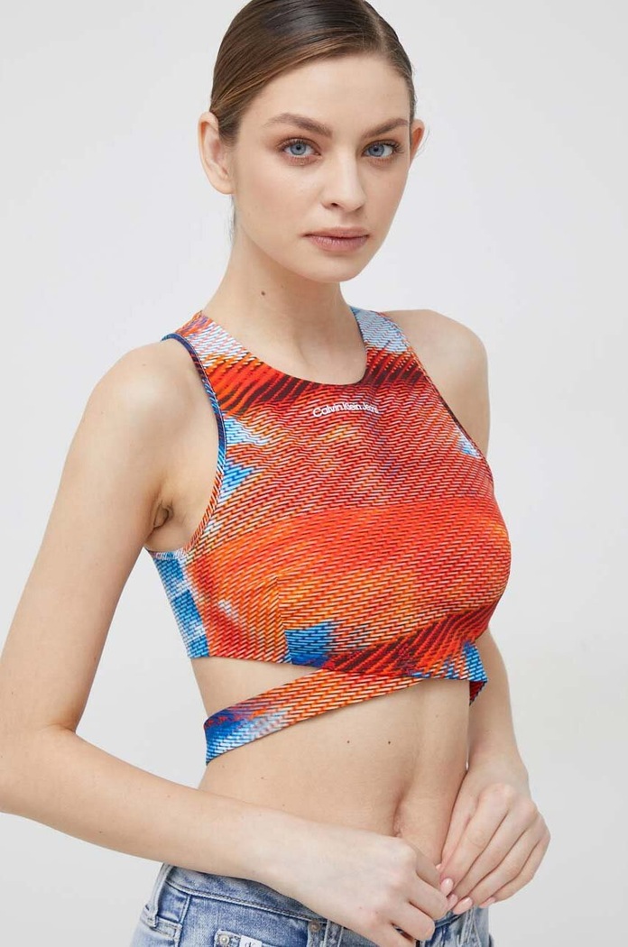 Top Calvin Klein Jeans με ελαστάν πολύχρωμο J20J221068.PPYX