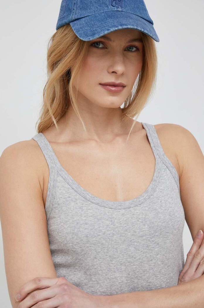 United Colors of Benetton top bawełniany szary 3GA2E8397.501