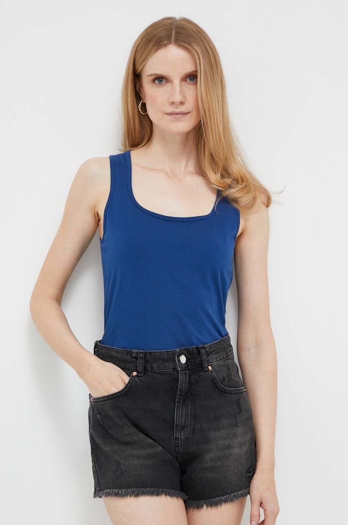United Colors of Benetton top elasztánnal sötétkék 3Z1RDH00L.2G6