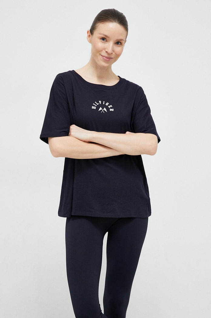 Tommy Hilfiger t-shirt bawełniany granatowy S10S101678.PPYX