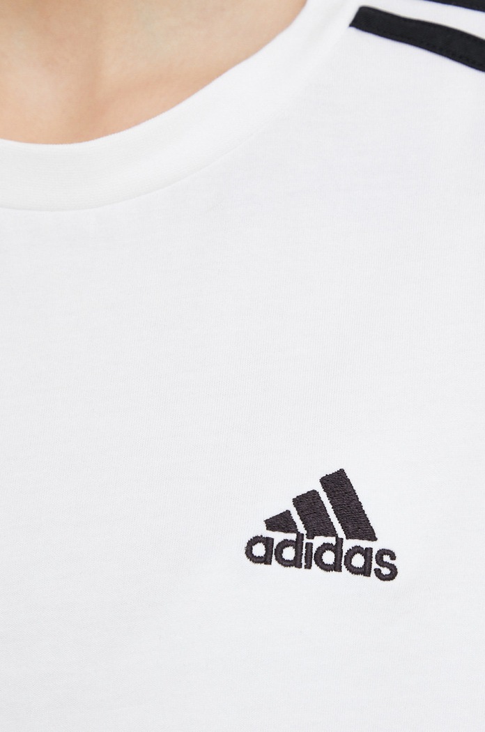 Bavlněné tričko adidas HR4915 bílá