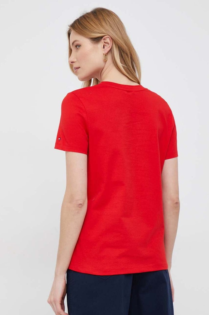 Odzież Tommy Hilfiger t-shirt bawełniany WW0WW37864.PPYX czerwony