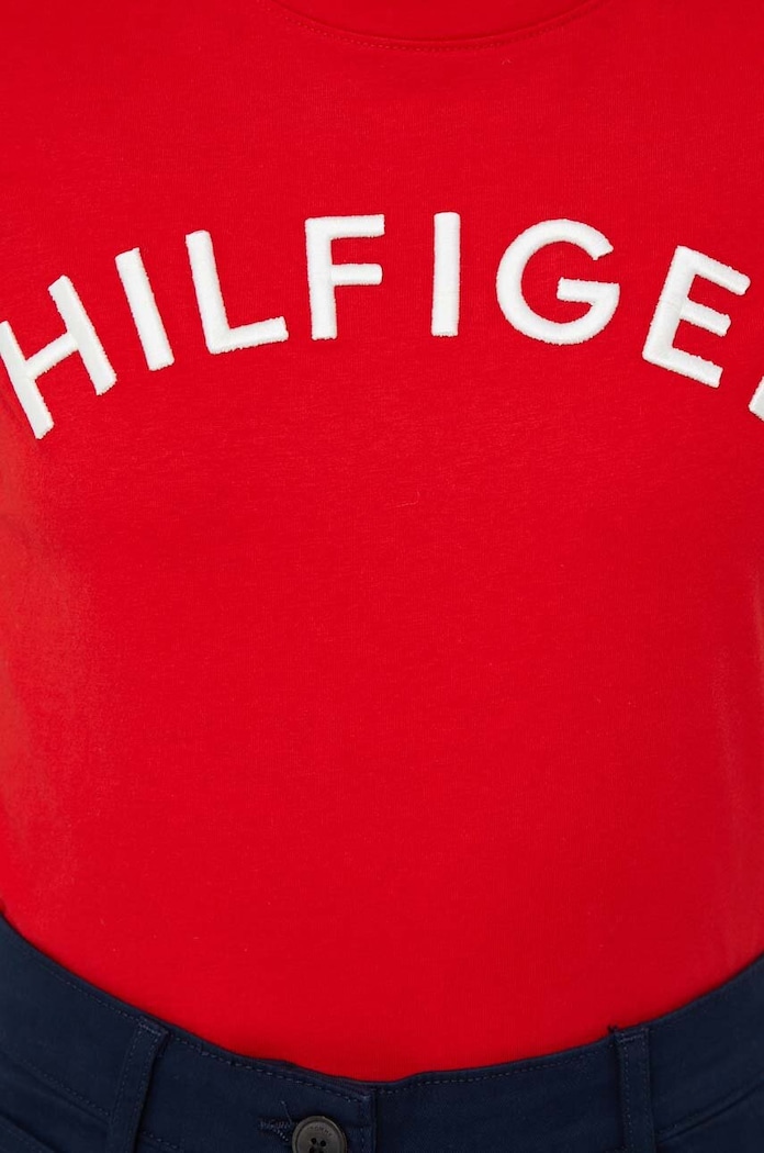 Tommy Hilfiger t-shirt bawełniany WW0WW37864.PPYX czerwony