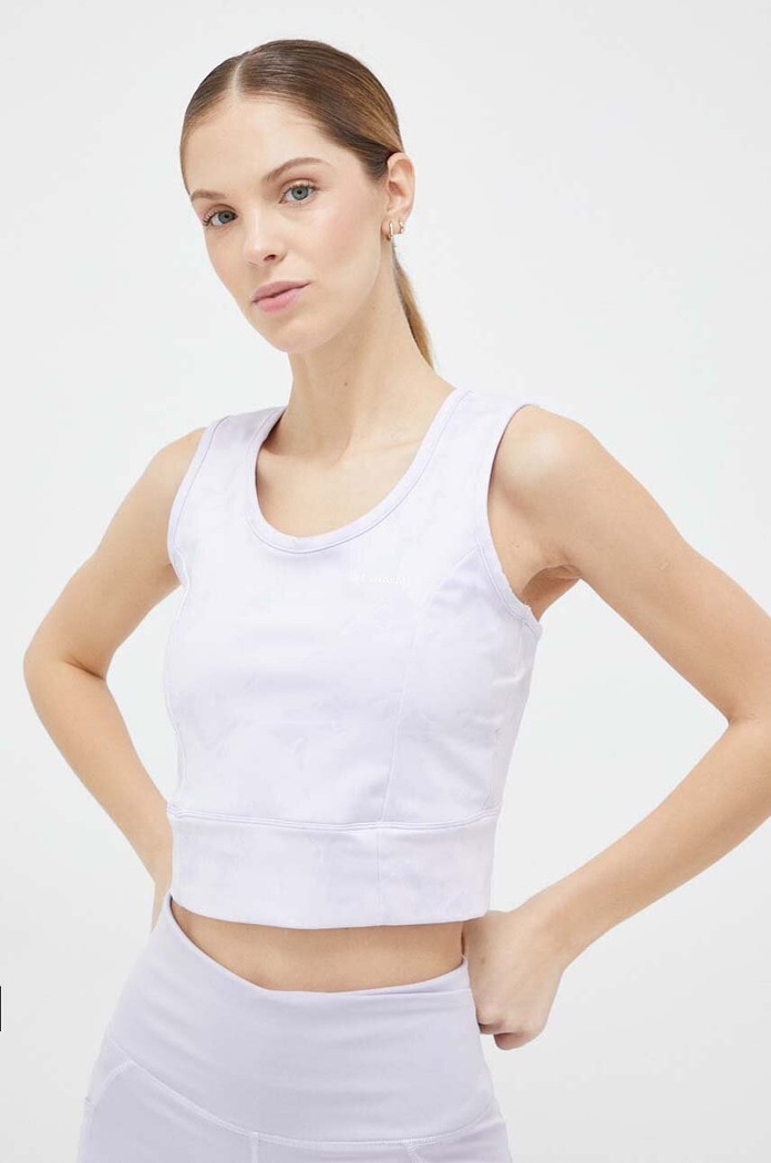 Columbia top sportowy Windgates II Cropped wzorzyste fioletowy 1931861.SS23