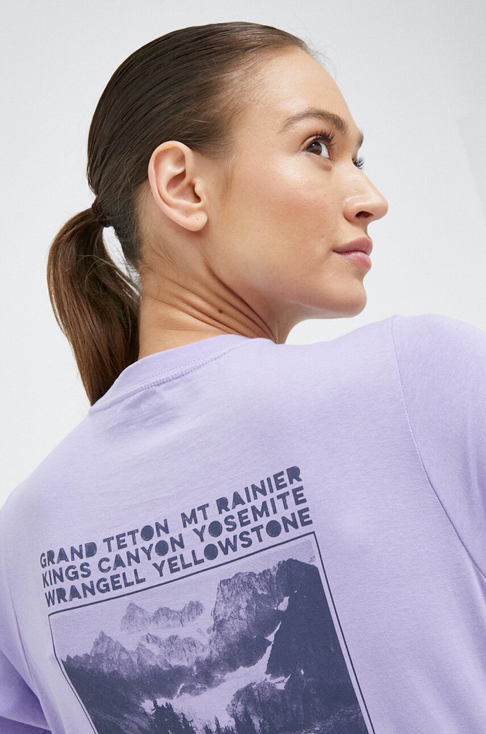 T-shirt bawełniany North Cascades Columbia fioletowy 2036593