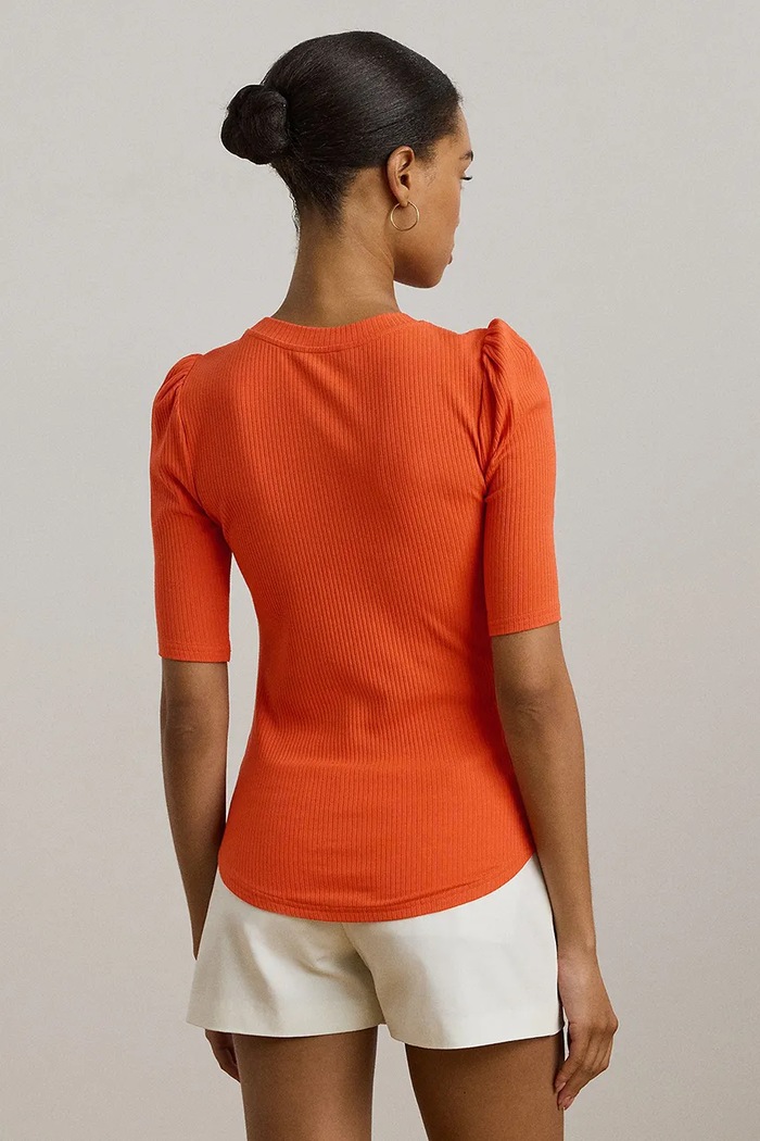 Lauren Ralph Lauren t-shirt 200902618 pomarańczowy AW25