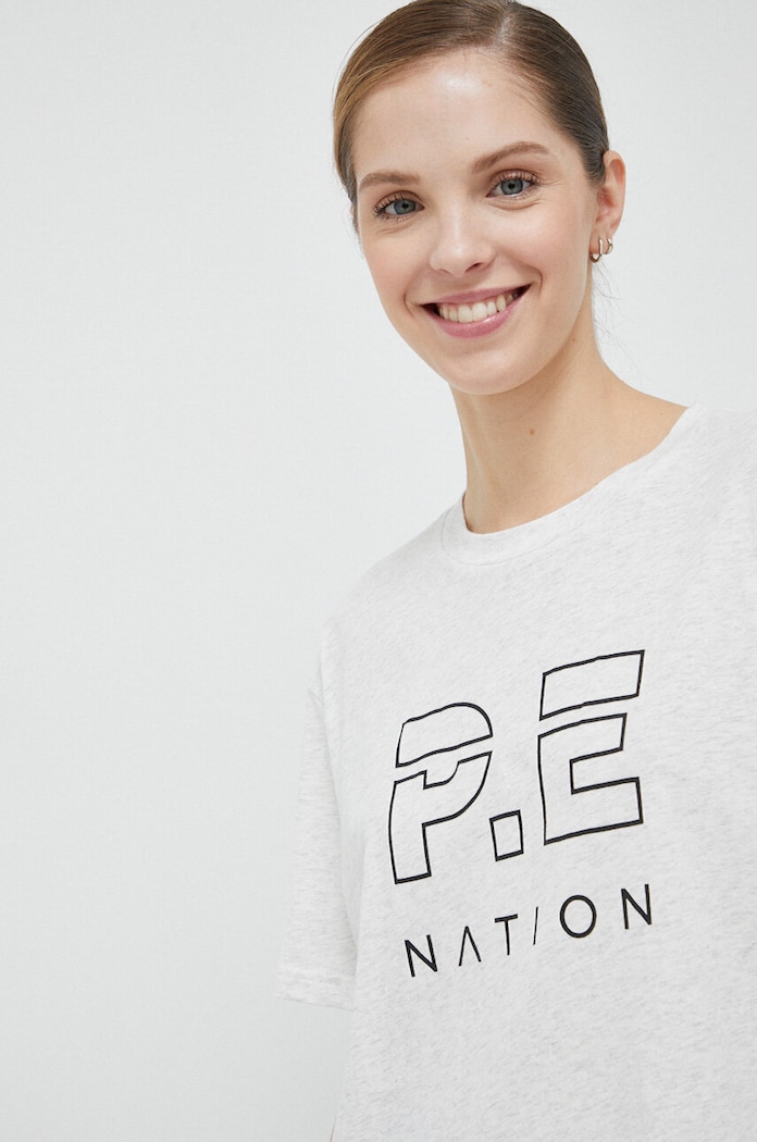 P.E Nation t-shirt bawełniany szary 23PE1T034