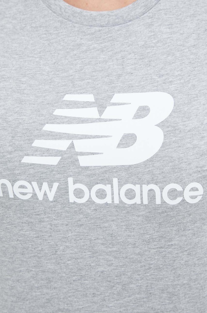 Bavlněné tričko New Balance WT31546AG šedá