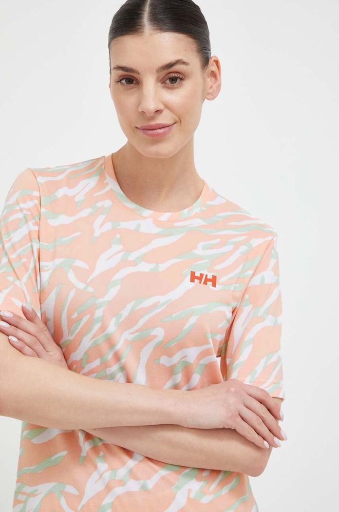 Helly Hansen sportos póló Lifa Active Solen mintás narancssárga 49490