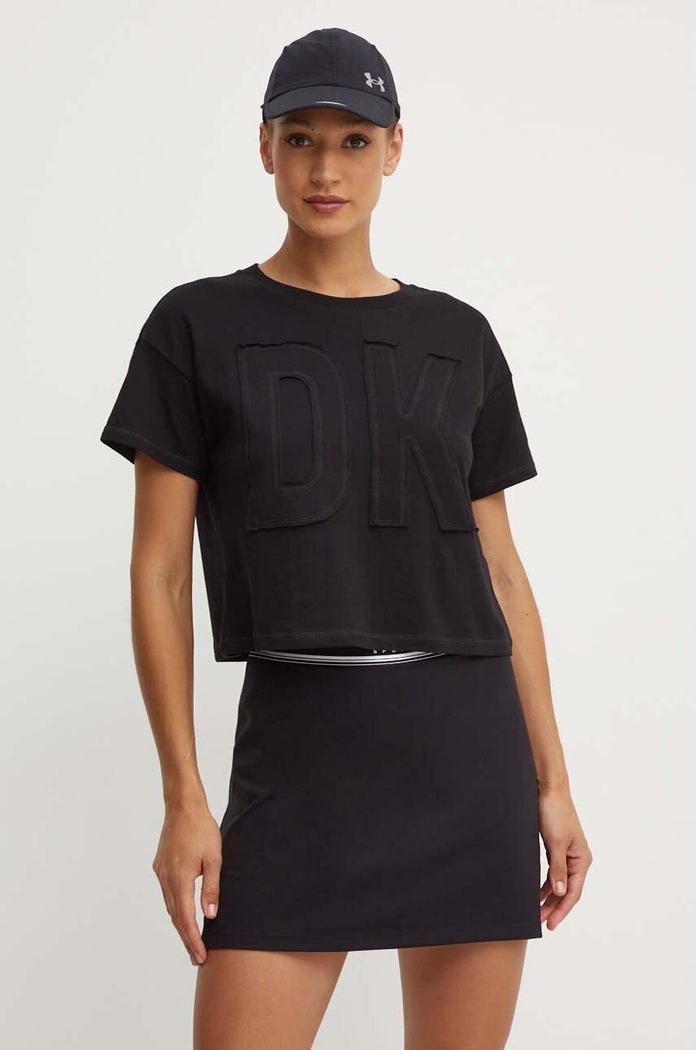 Dkny t-shirt bawełniany bawełna czarny DP3T9218