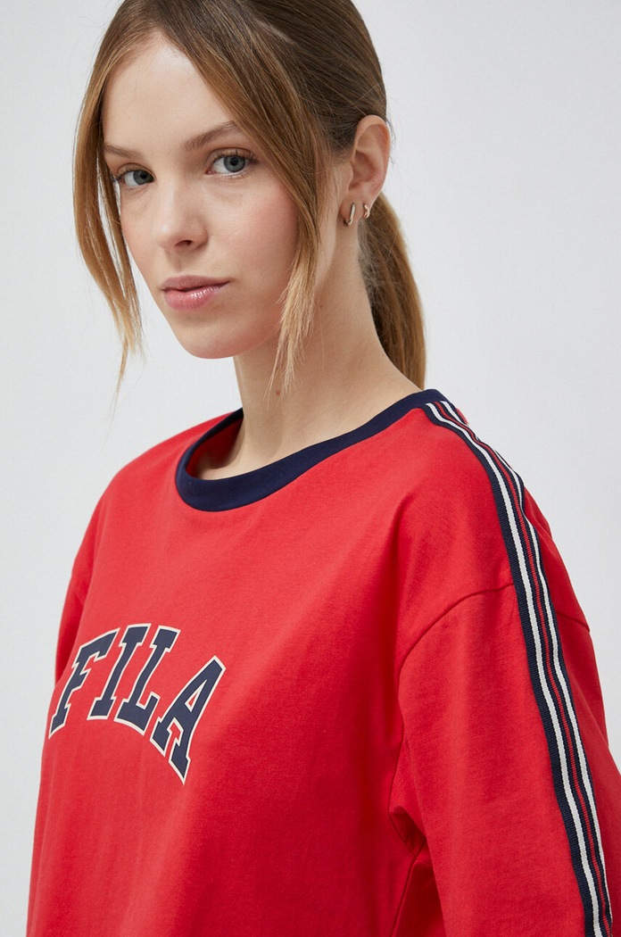 Tricou din bumbac x Hailey Bieber Fila FAW0818 rosu