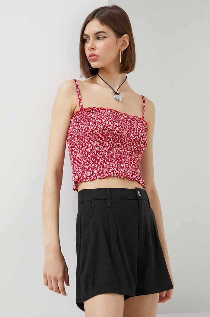 Top Hollister Co. εμπριμέ κόκκινο KI340.3146.508