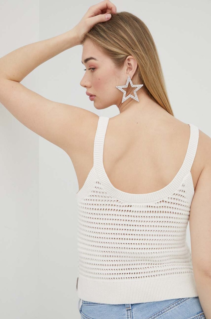 Bavlněný top Abercrombie & Fitch slim béžová KI150.3198.101