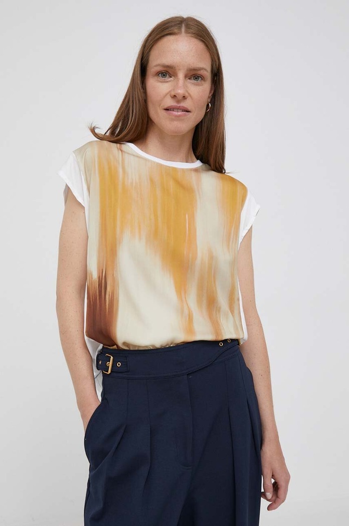 United Colors of Benetton t-shirt mintás bézs 3EERD105X.902