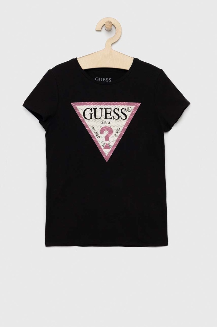 Guess t-shirt dziecięcy z elastanem czarny J2YI51.K6YW1.PPYX