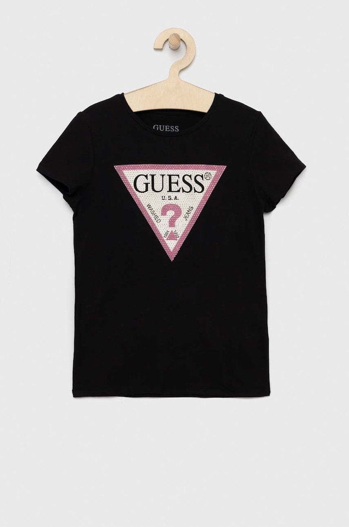 Guess t-shirt dziecięcy z elastanem czarny J2YI51.K6YW1.PPYX