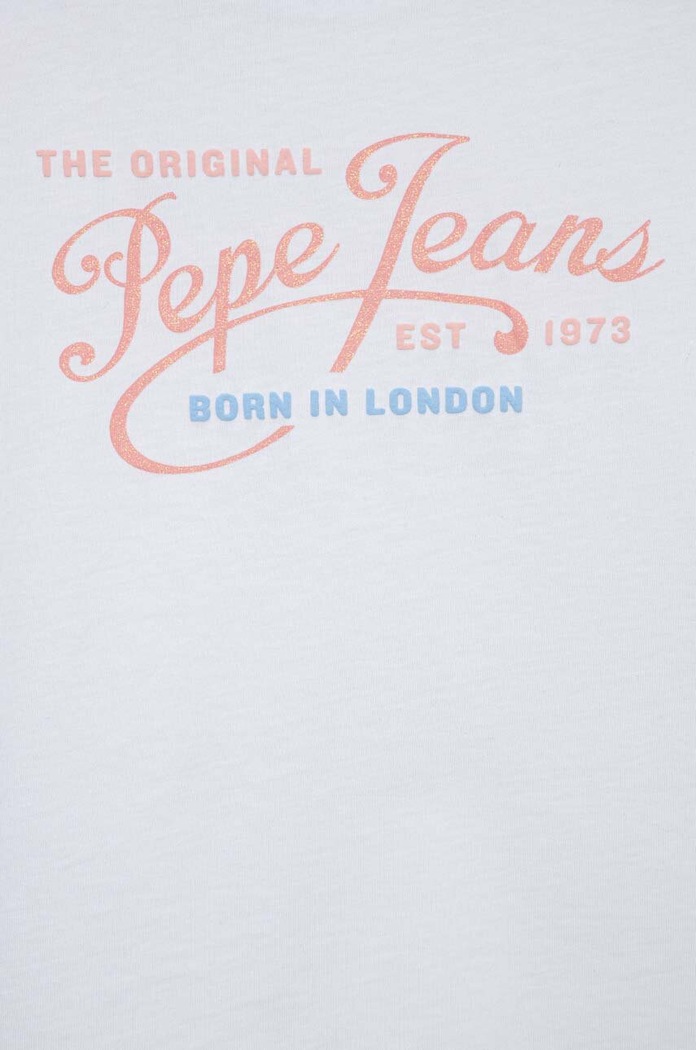 Dziewczynka Pepe Jeans t-shirt bawełniany dziecięcy Non-denim PG502958 biały