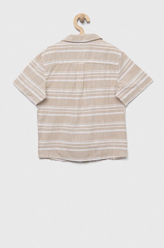 United Colors of Benetton camasa de bumbac pentru copii 5JKCCQ01J.G.SEASONAL bej SS23