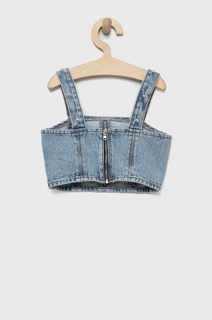 Fete Sisley top din denim 5YO7YH001.G.SEASONAL albastru