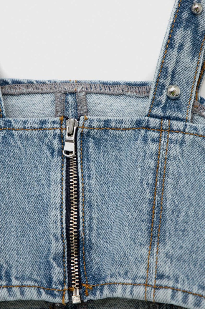 Sisley top din denim albastru 5YO7YH001.G.SEASONAL