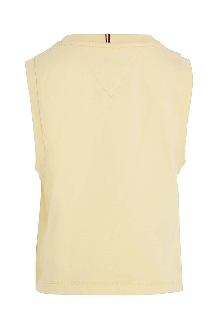 Dziewczynka Tommy Hilfiger top bawełniany dziecięcy KG0KG07262.PPYX żółty