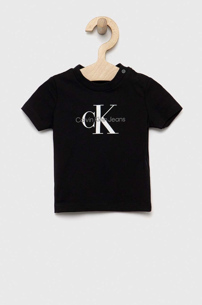 Παιδικό μπλουζάκι Calvin Klein Jeans στάμπα μαύρο IN0IN00001.PPYX