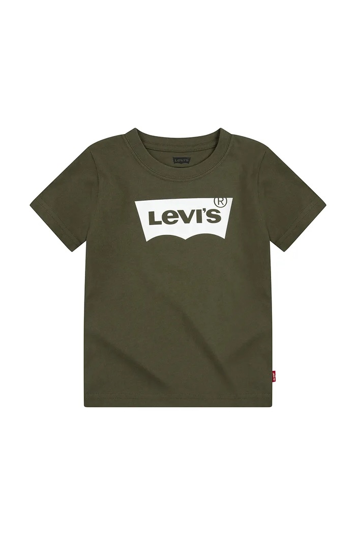 Levi's T-shirt dziecięcy bawełniany BATWING TEE zielony 8E8157