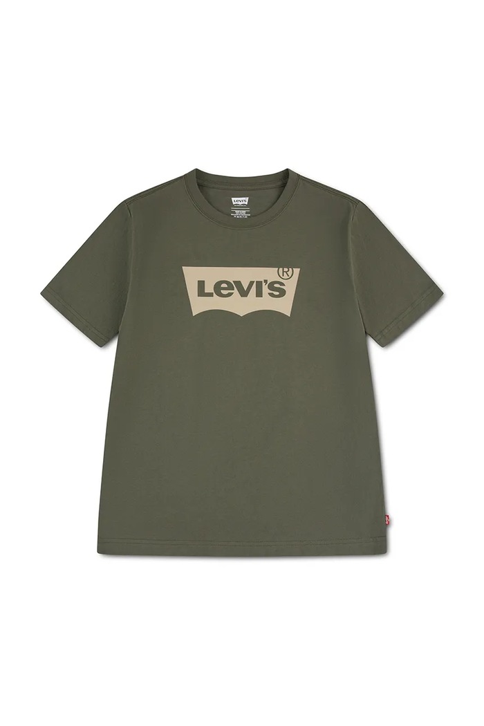 Levi's T-shirt dziecięcy bawełniany BATWING TEE zielony 9E8157