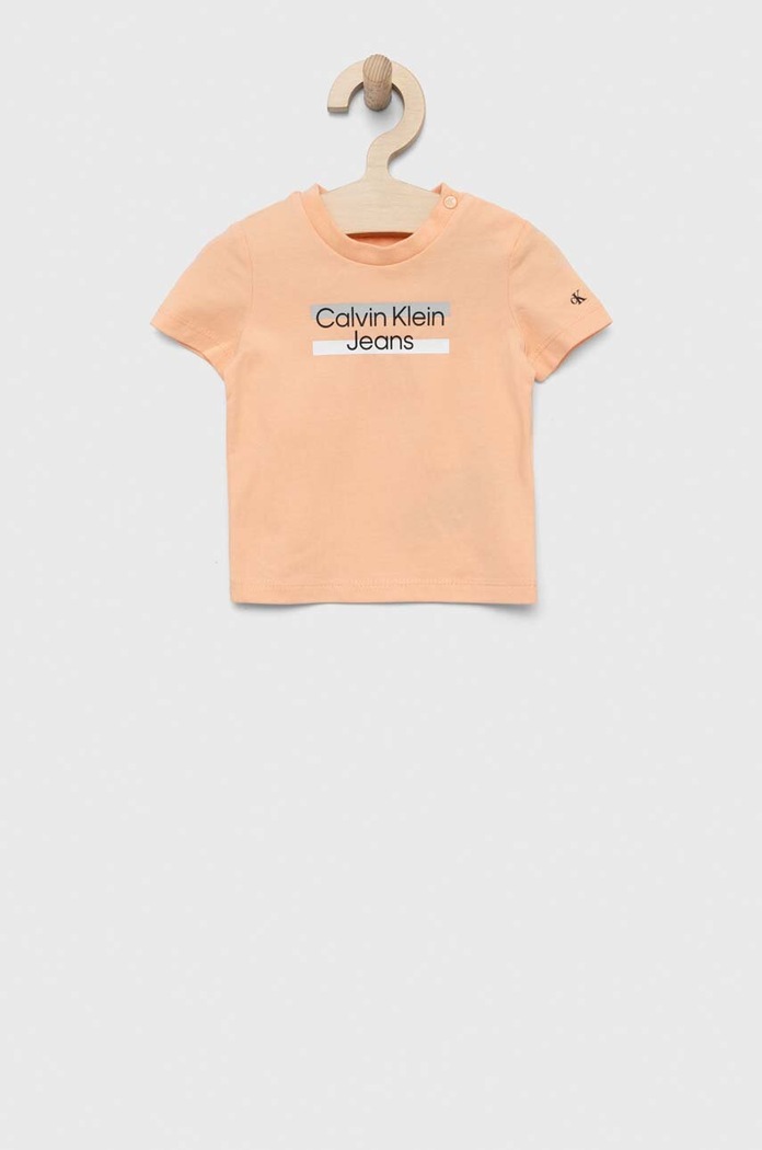 Detské tričko Calvin Klein Jeans s elastanom oranžová IN0IN00068.PPYX