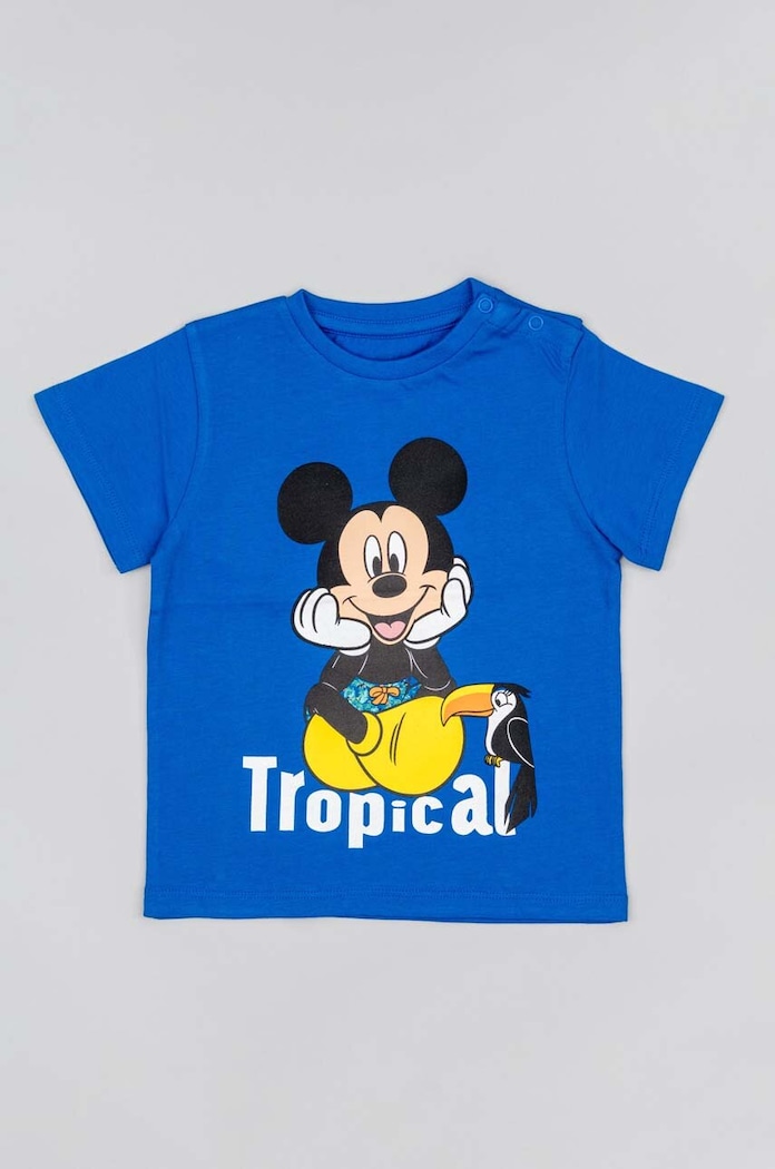 Dječja pamučna majica kratkih rukava zippy x Disney print plava ZBBAP0303.23007