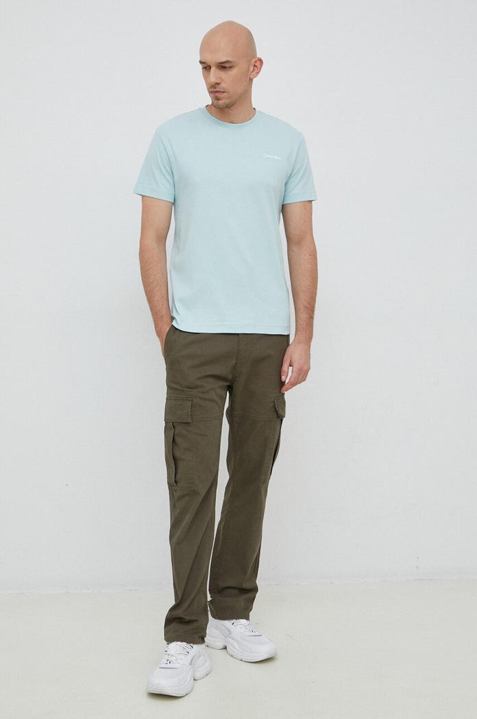Βαμβακερό μπλουζάκι Calvin Klein K10K109894.PPYX πράσινο AW23