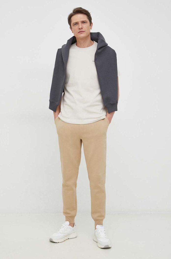 Bavlněné tričko Calvin Klein K10K109894.PPYX béžová AW23