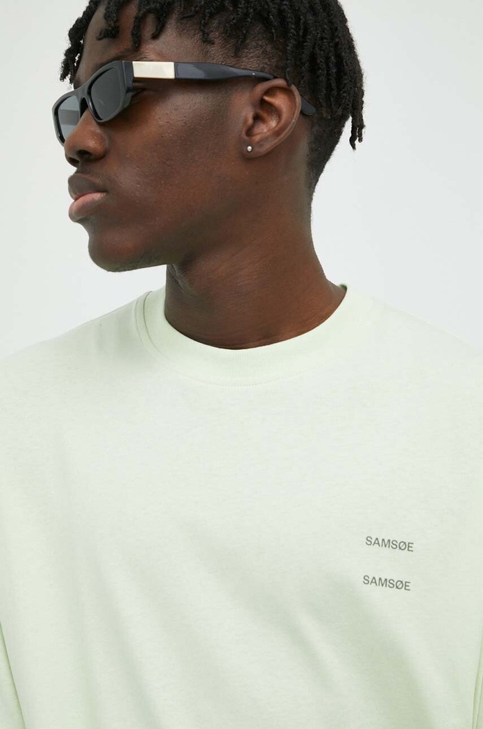 Samsoe Samsoe tricou din bumbac verde M22300126