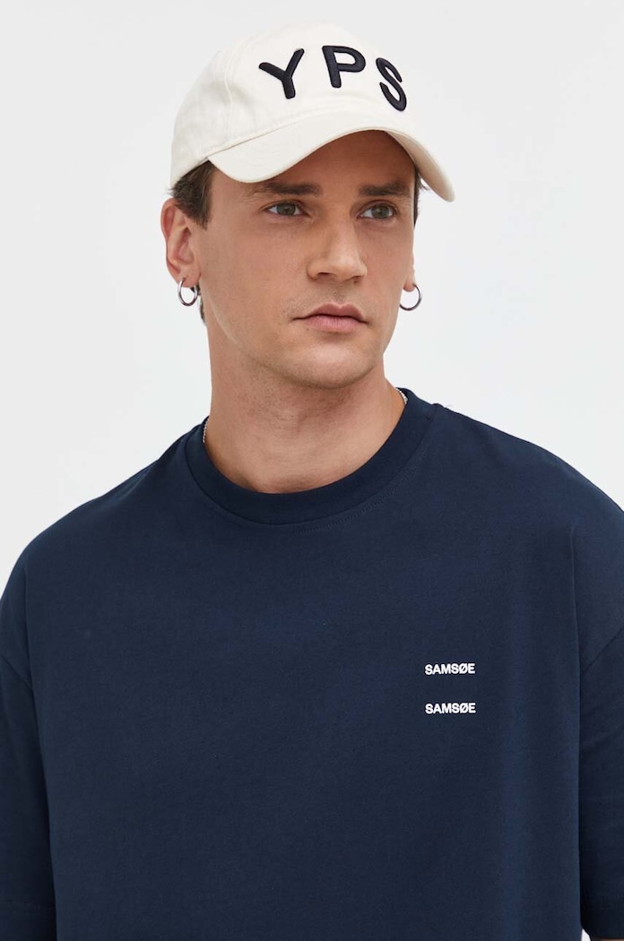 Samsoe Samsoe Tricou din bumbac bleumarin M22300126