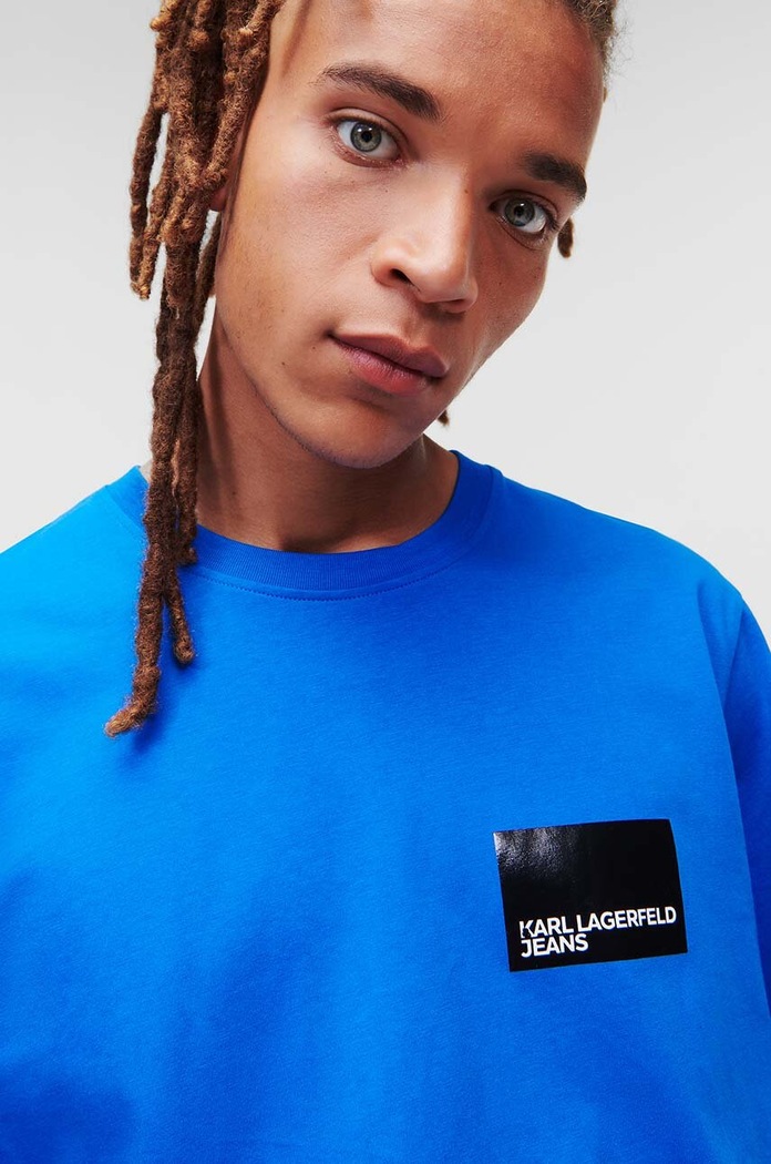 Odzież Karl Lagerfeld Jeans t-shirt bawełniany 231D1706 niebieski
