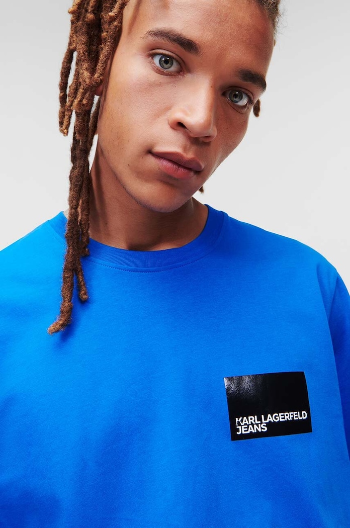 Odzież Karl Lagerfeld Jeans t-shirt bawełniany 231D1706 niebieski
