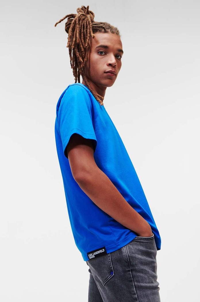 Karl Lagerfeld Jeans t-shirt bawełniany niebieski 231D1706