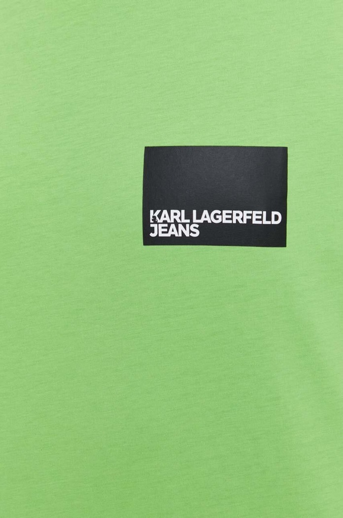 Βαμβακερό μπλουζάκι Karl Lagerfeld Jeans 231D1706 πράσινο