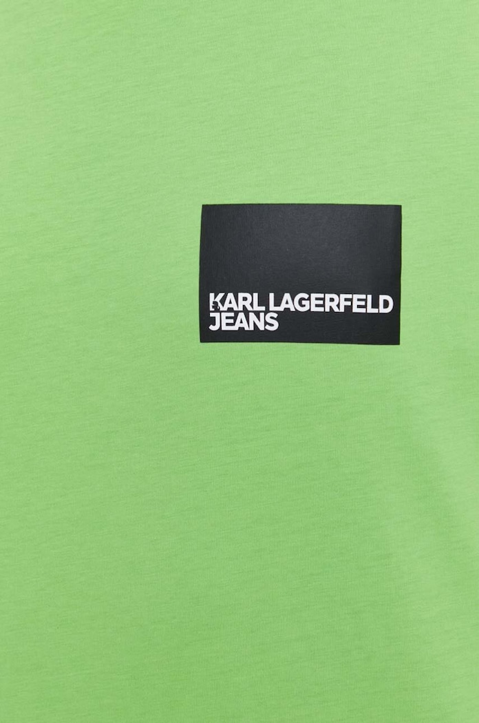 Βαμβακερό μπλουζάκι Karl Lagerfeld Jeans 231D1706 πράσινο