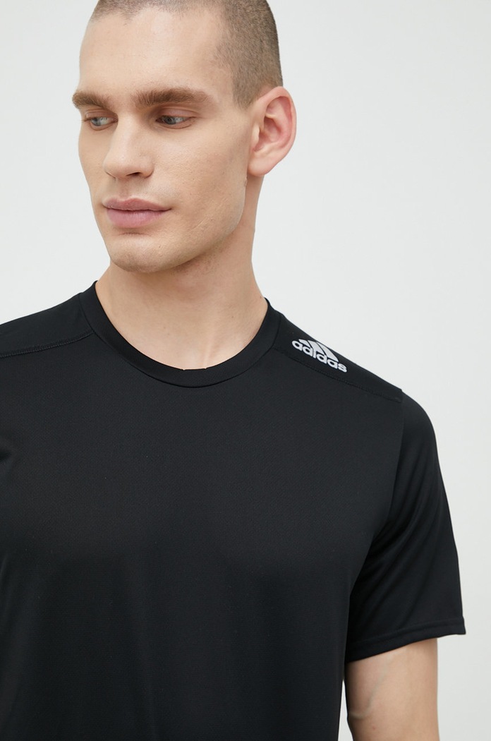 adidas Performance tricou de alergare Designed For Running negru HC9836